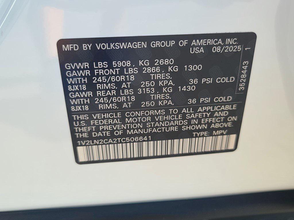 new 2026 Volkswagen Atlas car, priced at $41,365