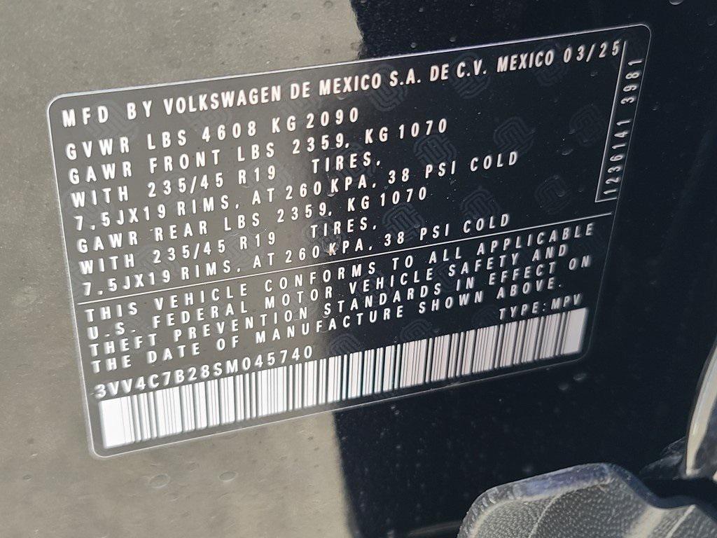 new 2025 Volkswagen Taos car, priced at $35,624