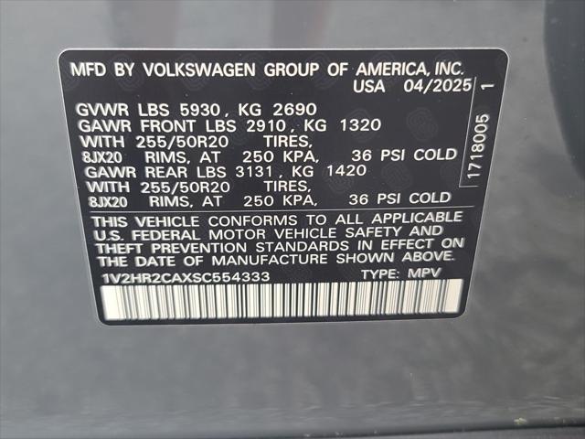 new 2025 Volkswagen Atlas car, priced at $43,353