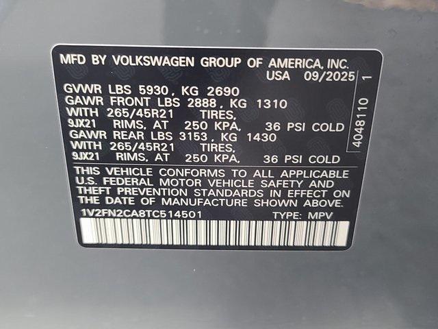 new 2026 Volkswagen Atlas car, priced at $53,608