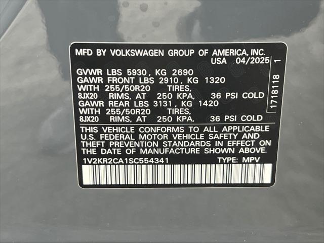new 2025 Volkswagen Atlas car, priced at $44,873