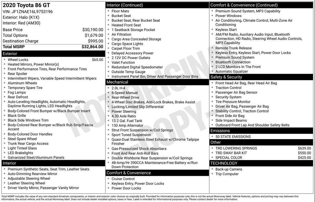 used 2020 Toyota 86 car, priced at $26,777