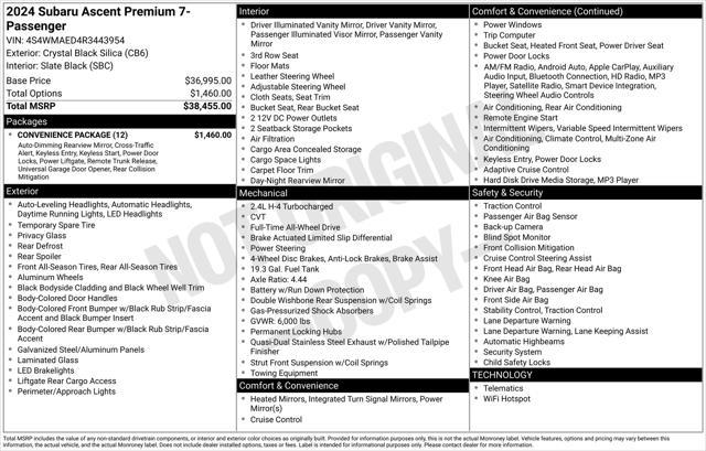used 2024 Subaru Ascent car, priced at $35,977