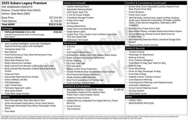 used 2025 Subaru Legacy car, priced at $27,977