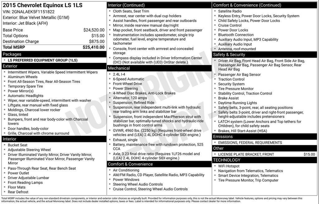 used 2015 Chevrolet Equinox car, priced at $6,277