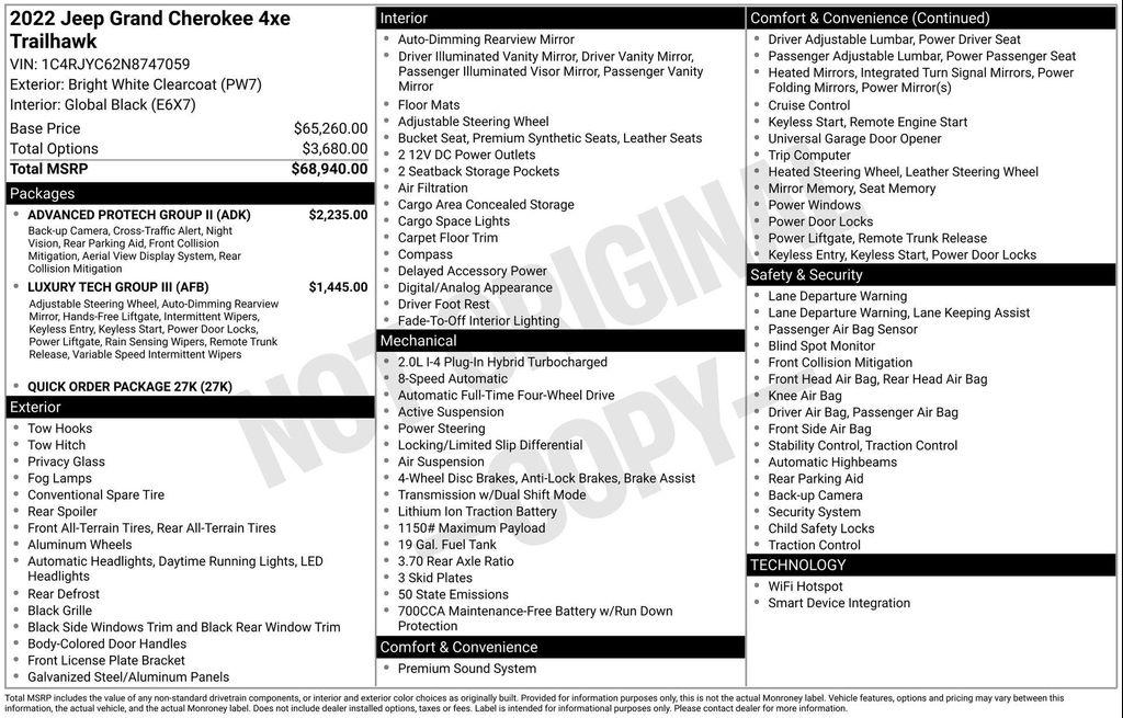 used 2022 Jeep Grand Cherokee 4xe car, priced at $32,477