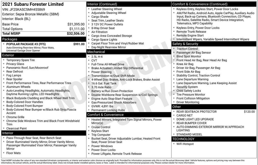 used 2021 Subaru Forester car, priced at $25,977