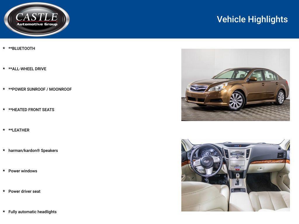 used 2011 Subaru Legacy car, priced at $7,477