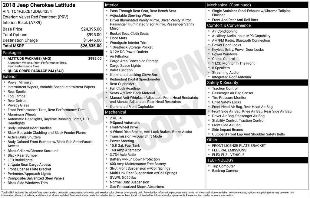 used 2018 Jeep Cherokee car, priced at $11,977