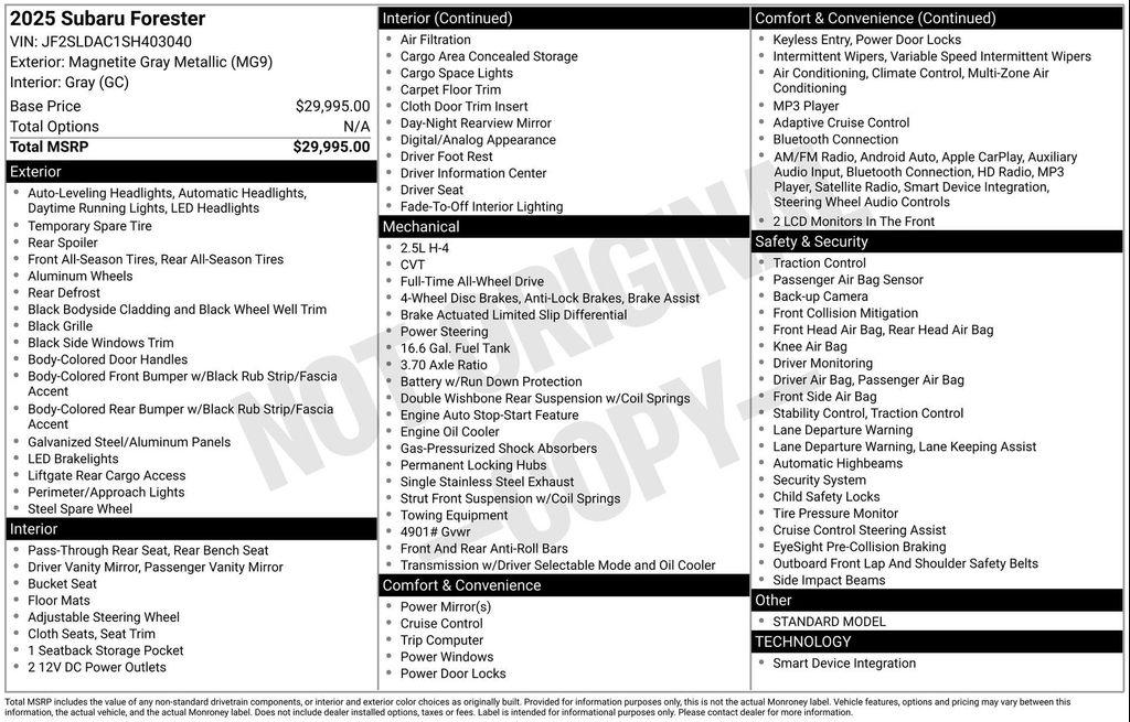 used 2025 Subaru Forester car, priced at $25,977