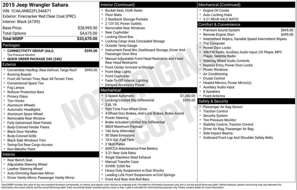 used 2015 Jeep Wrangler car, priced at $16,277