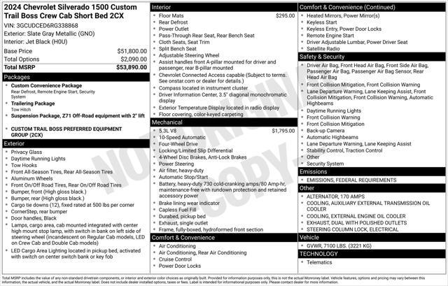 used 2024 Chevrolet Silverado 1500 car, priced at $44,777