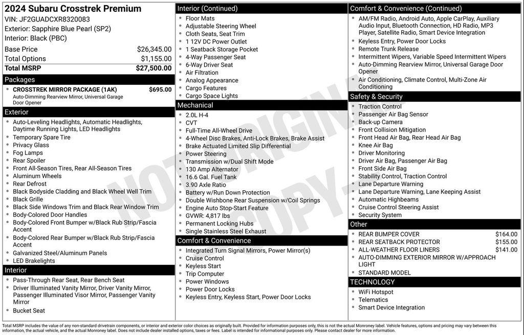 used 2024 Subaru Crosstrek car, priced at $25,277