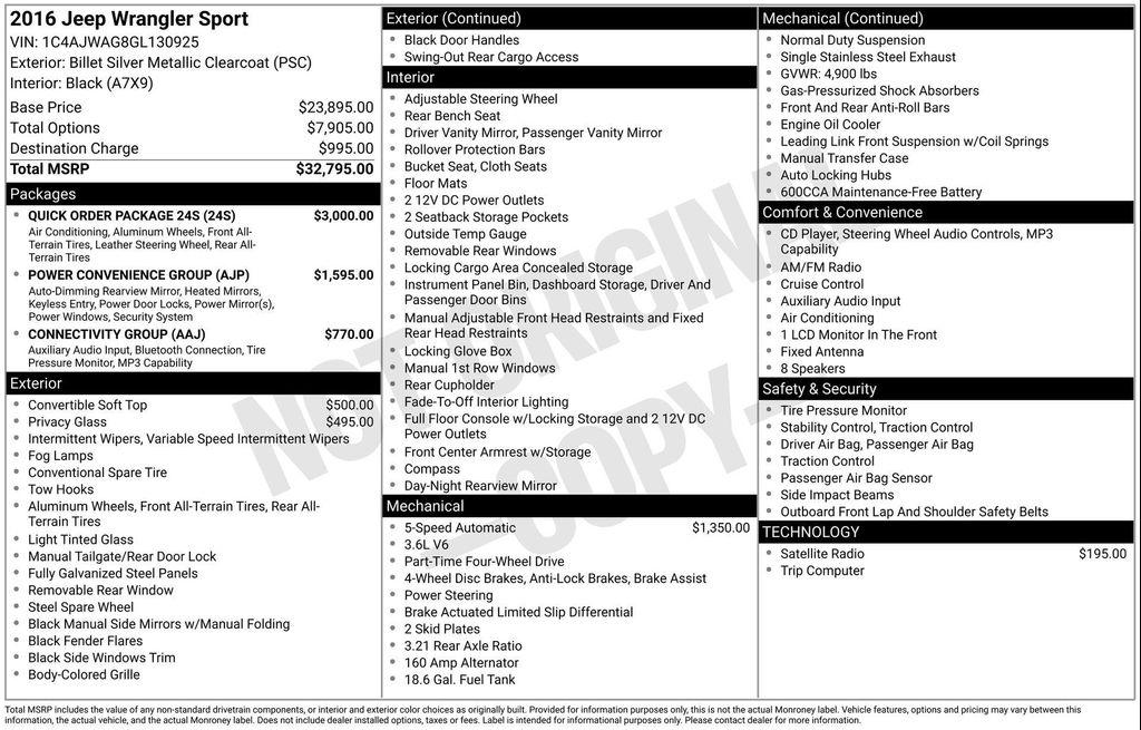used 2016 Jeep Wrangler car, priced at $13,477