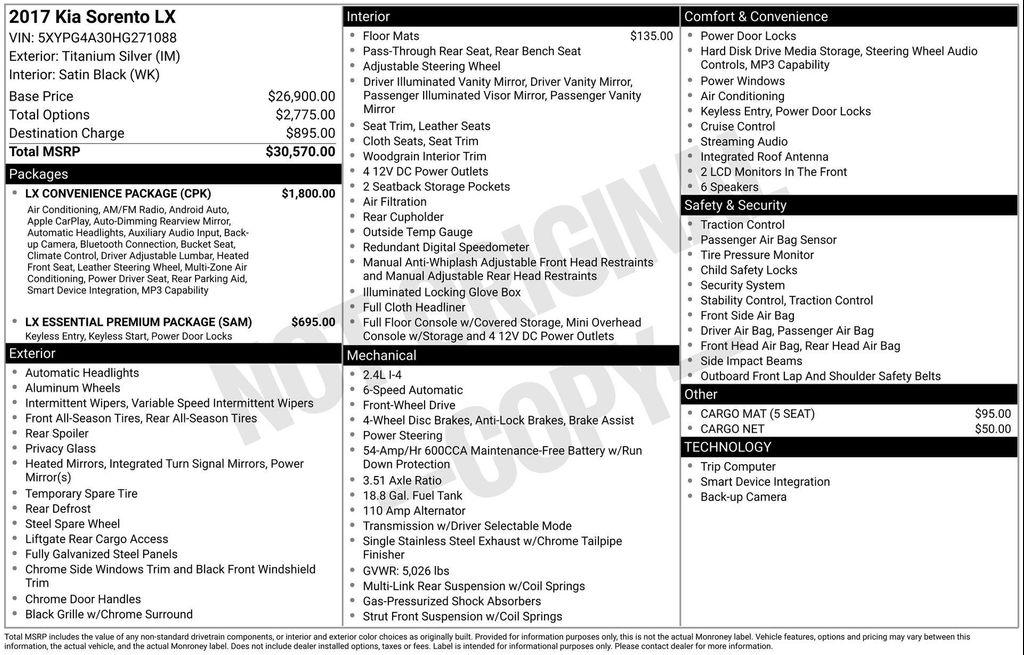 used 2017 Kia Sorento car, priced at $7,477