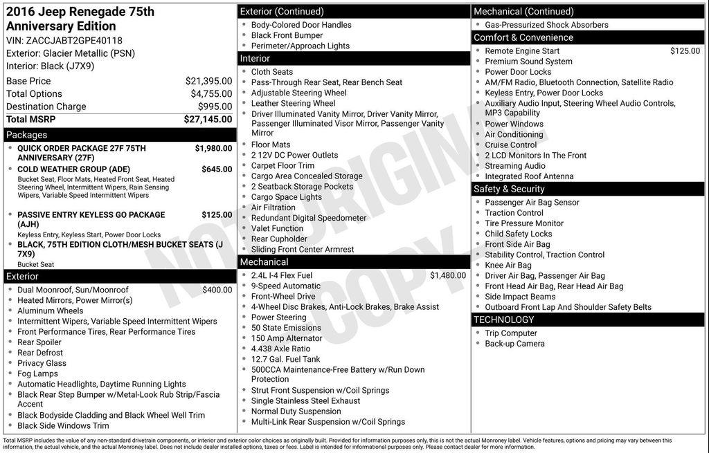 used 2016 Jeep Renegade car, priced at $11,277