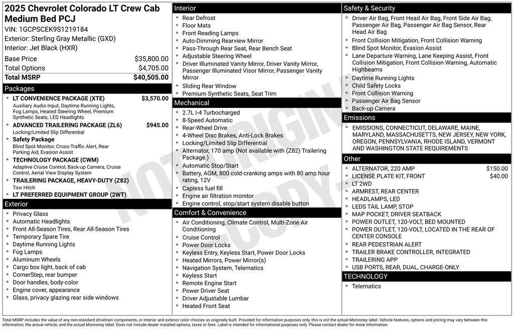 new 2025 Chevrolet Colorado car, priced at $40,200
