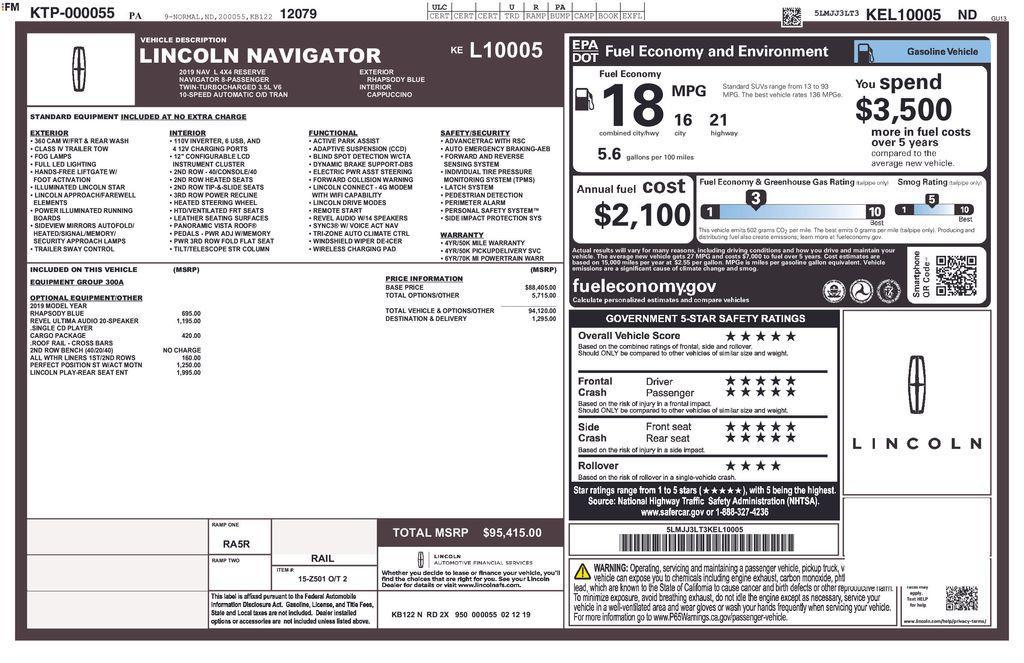 used 2019 Lincoln Navigator L car, priced at $34,610