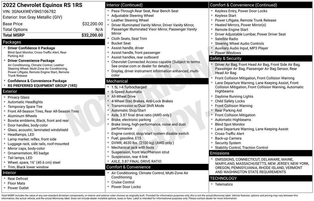 used 2022 Chevrolet Equinox car, priced at $25,288