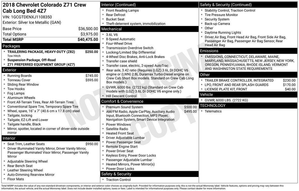 used 2018 Chevrolet Colorado car, priced at $24,997