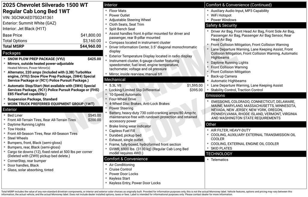 new 2025 Chevrolet Silverado 1500 car, priced at $37,455