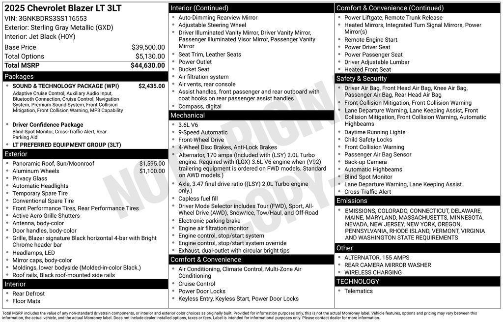 used 2025 Chevrolet Blazer car, priced at $36,515