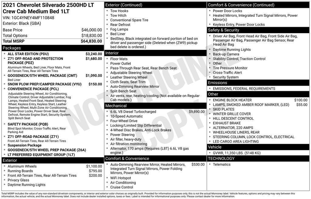 used 2021 Chevrolet Silverado 2500 car, priced at $48,440