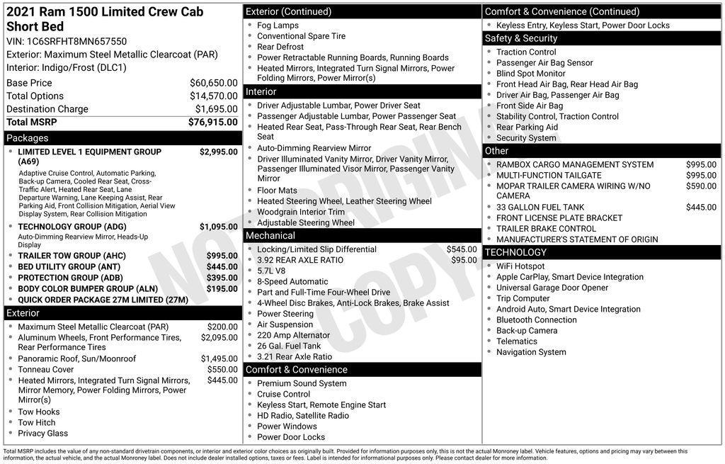 used 2021 Ram 1500 car, priced at $37,996