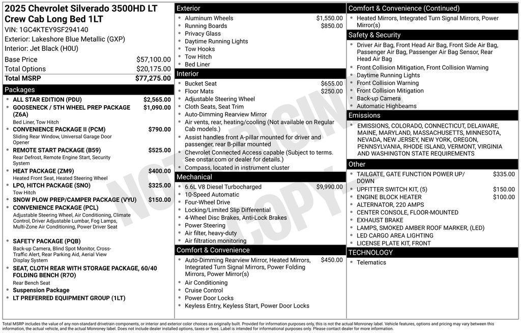 new 2025 Chevrolet Silverado 3500 car, priced at $79,130