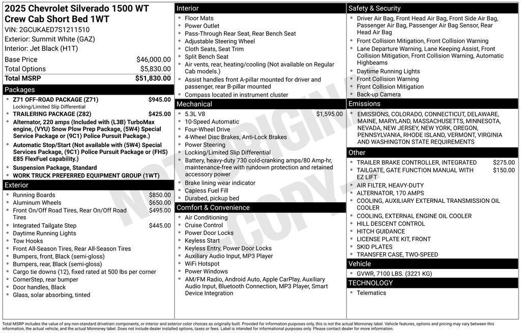 new 2025 Chevrolet Silverado 1500 car, priced at $45,025