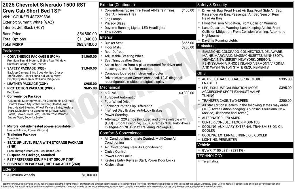 new 2025 Chevrolet Silverado 1500 car, priced at $63,835
