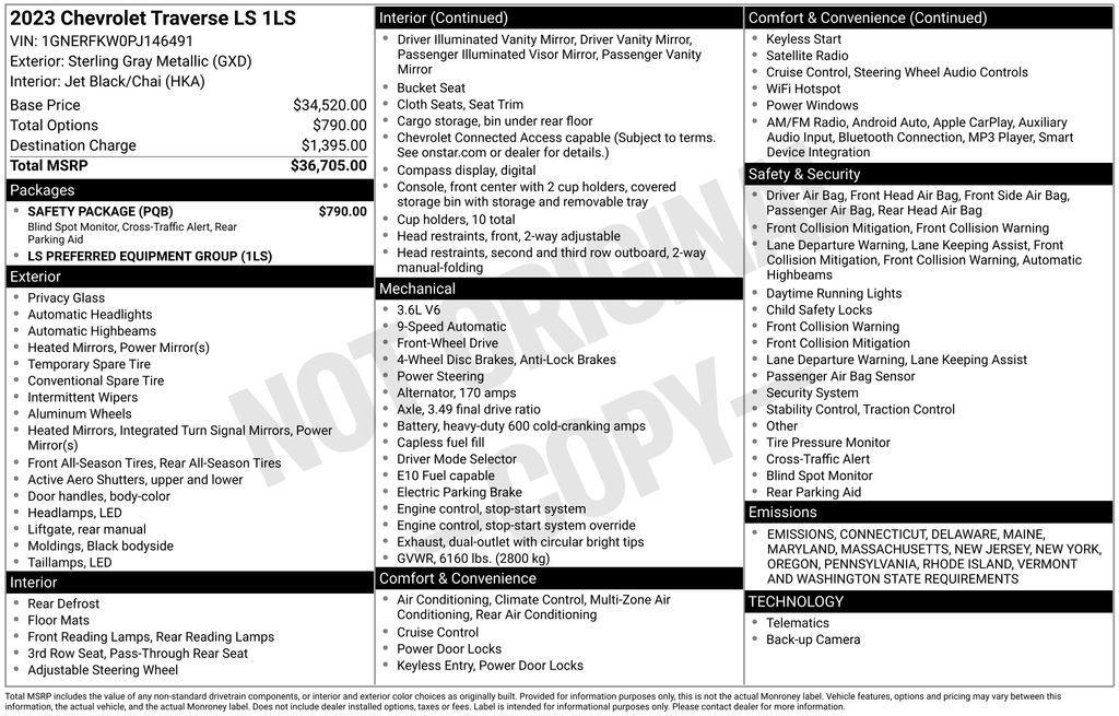 used 2023 Chevrolet Traverse car, priced at $28,615