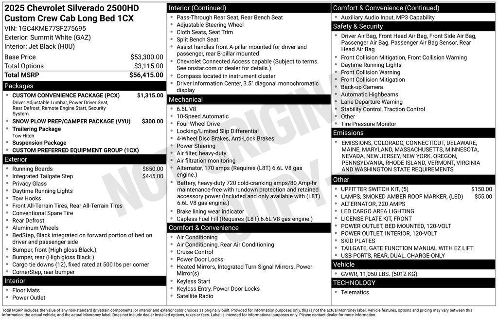 new 2025 Chevrolet Silverado 2500 car, priced at $55,410