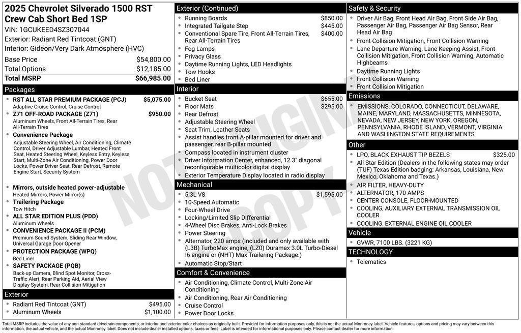 new 2025 Chevrolet Silverado 1500 car, priced at $58,330