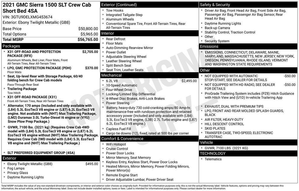 used 2021 GMC Sierra 1500 car, priced at $44,493