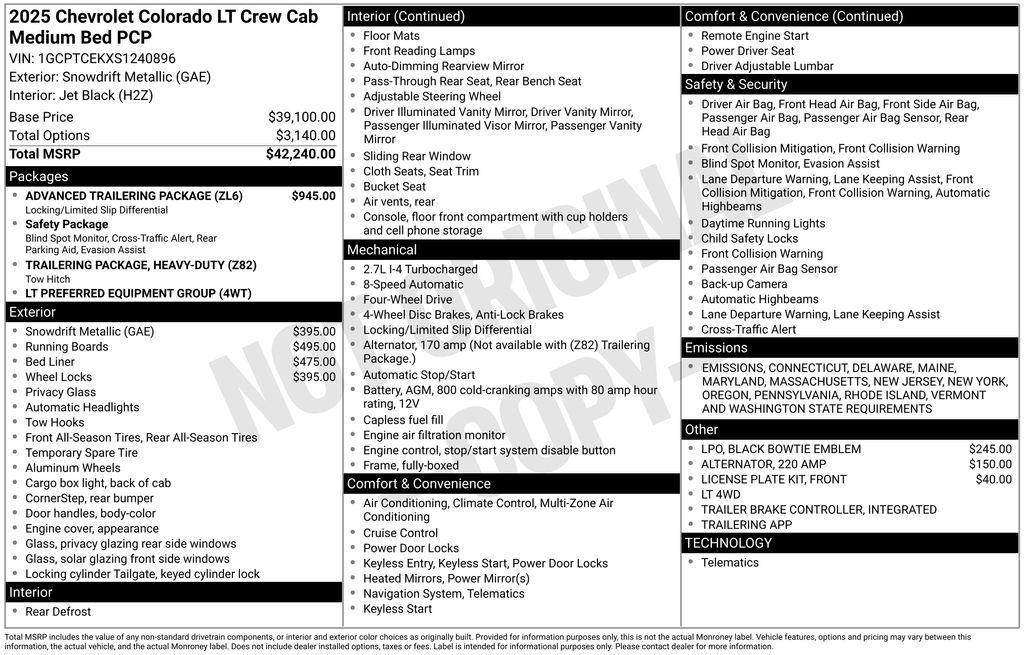 new 2025 Chevrolet Colorado car, priced at $40,435