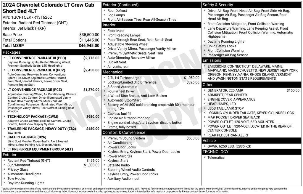 new 2024 Chevrolet Colorado car, priced at $44,490