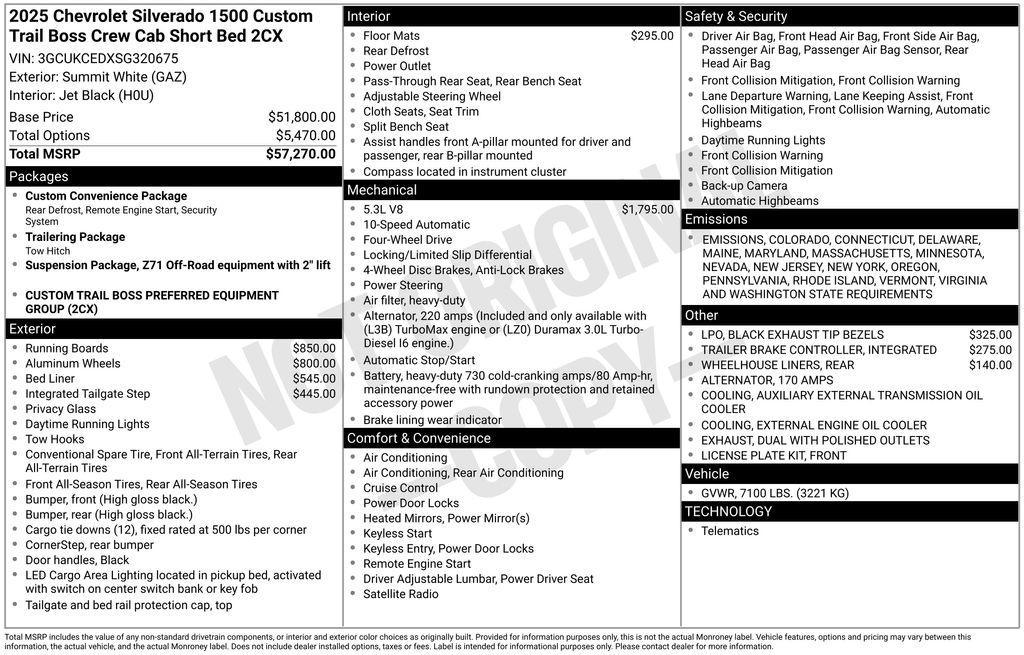 new 2025 Chevrolet Silverado 1500 car, priced at $51,615