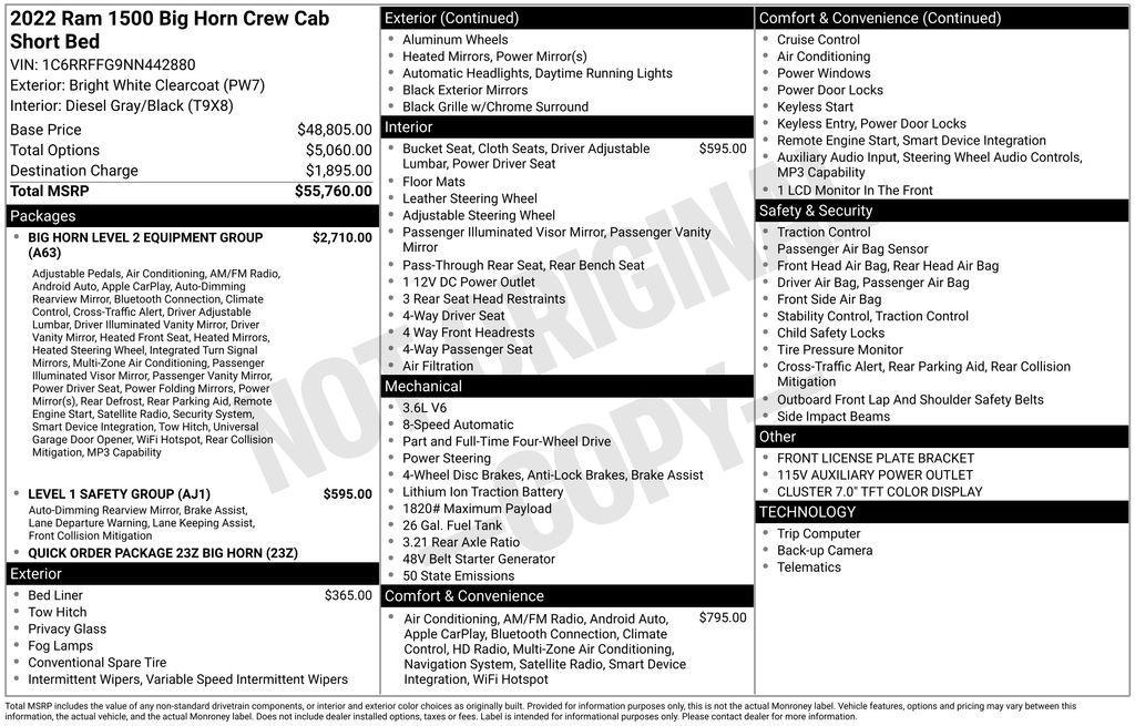 used 2022 Ram 1500 car, priced at $27,797