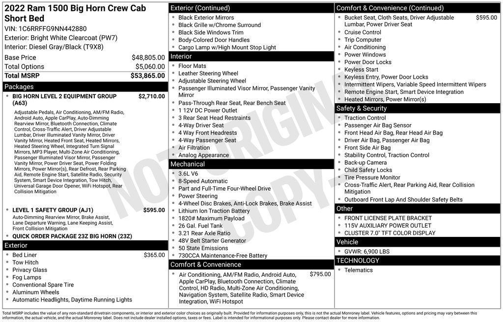 used 2022 Ram 1500 car, priced at $31,565