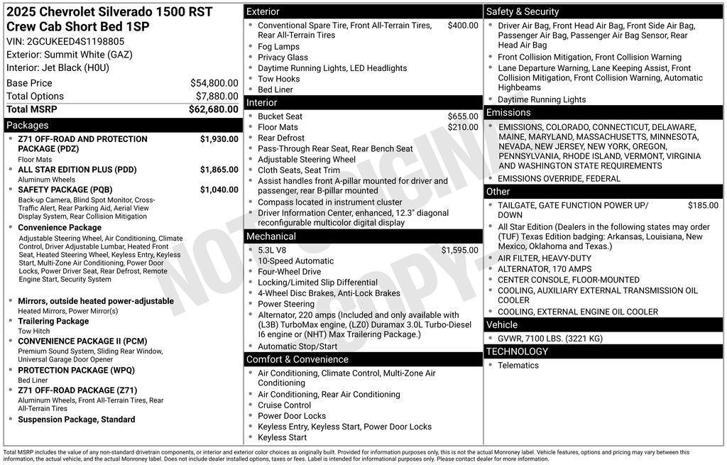 new 2025 Chevrolet Silverado 1500 car, priced at $77,442