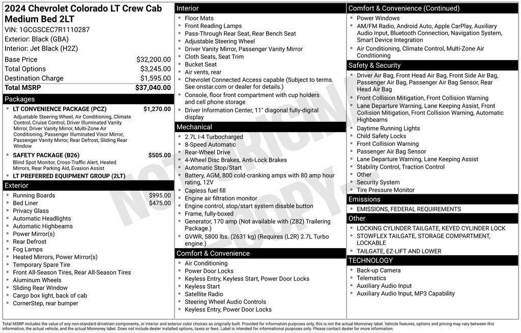 used 2024 Chevrolet Colorado car, priced at $34,957