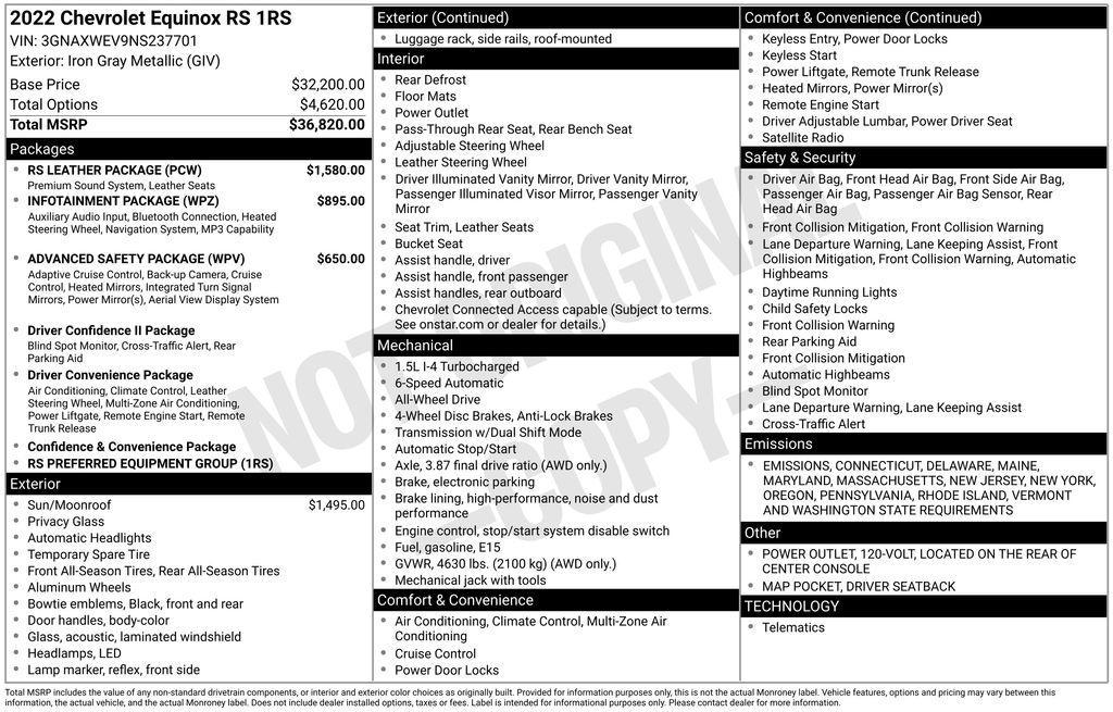 used 2022 Chevrolet Equinox car, priced at $25,214