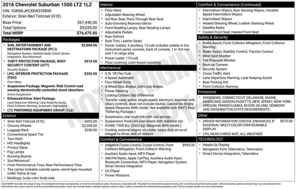 used 2016 Chevrolet Suburban car, priced at $25,173
