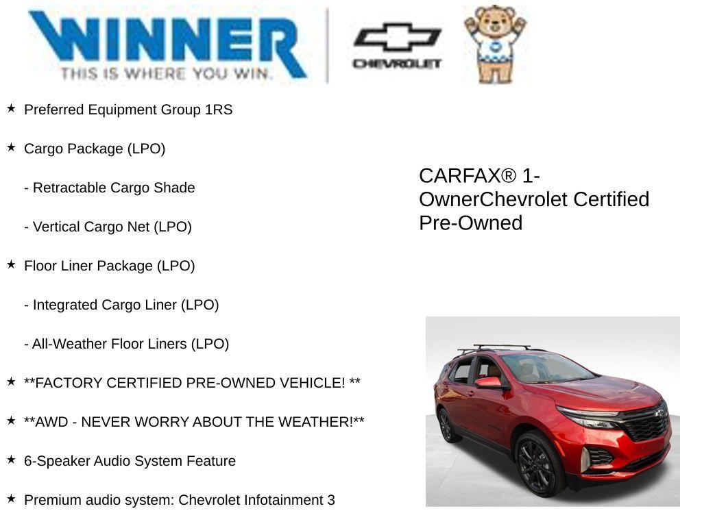 used 2024 Chevrolet Equinox car, priced at $28,291