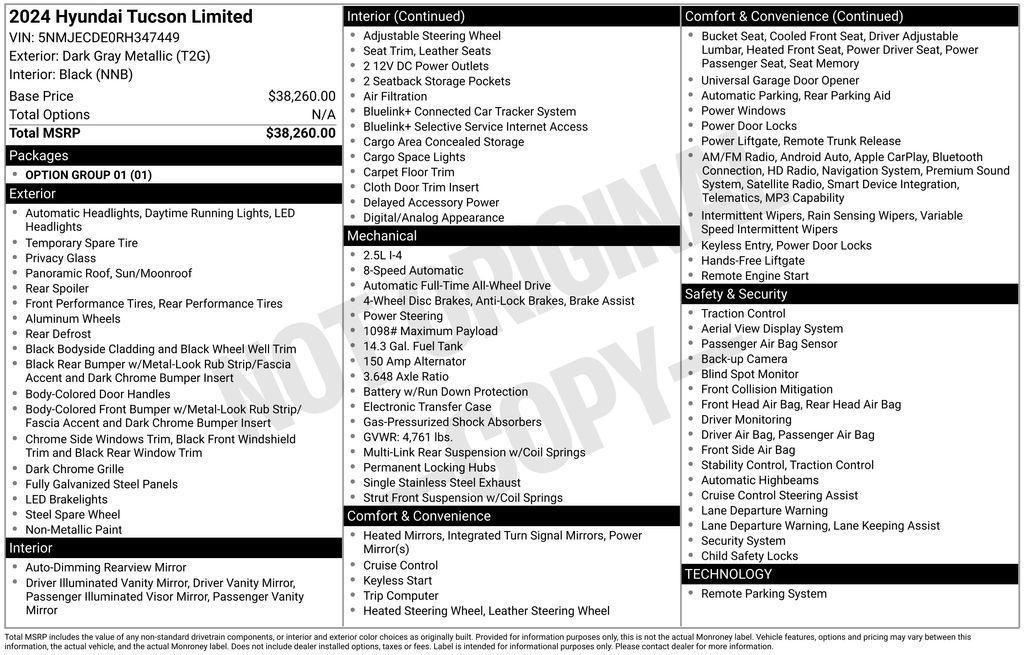 used 2024 Hyundai Tucson car, priced at $28,985