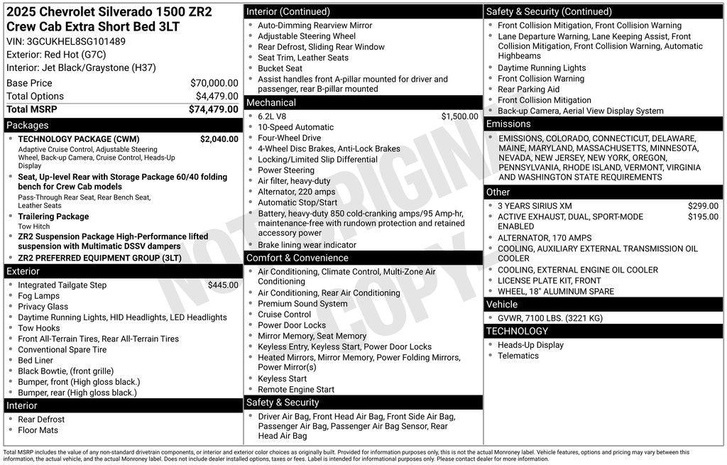 new 2025 Chevrolet Silverado 1500 car, priced at $72,174