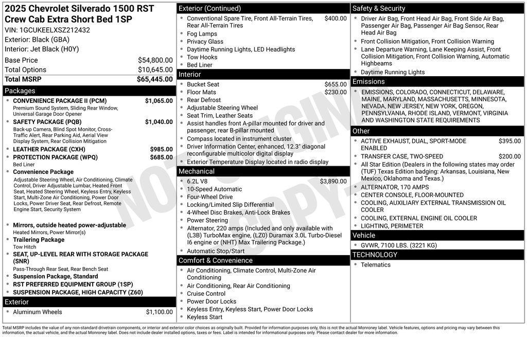 new 2025 Chevrolet Silverado 1500 car, priced at $63,440