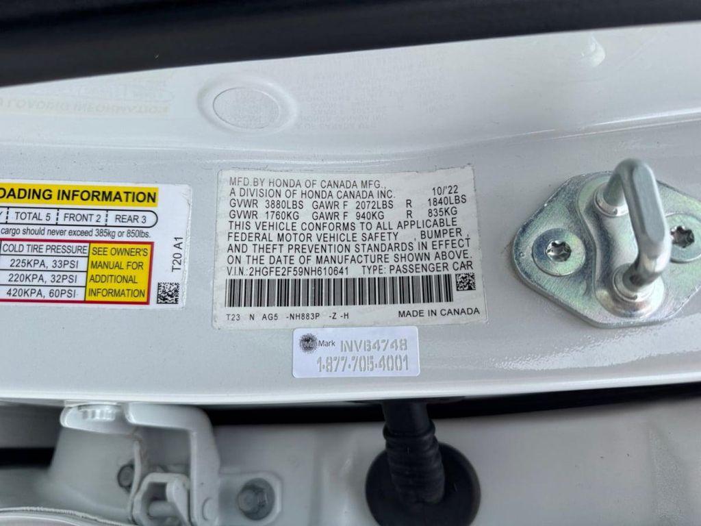 used 2022 Honda Civic car, priced at $19,899