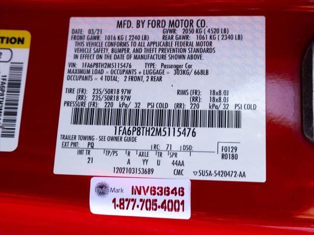 used 2021 Ford Mustang car, priced at $20,899